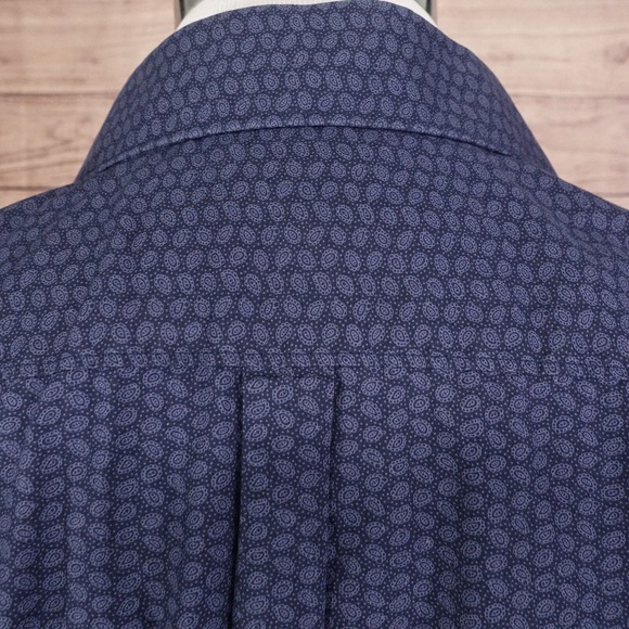 APT 9 LONG SLEEVE BLUE PAISLEY BUTTON DOWN SHIRT MENS SIZE L - Picture 6 of 8